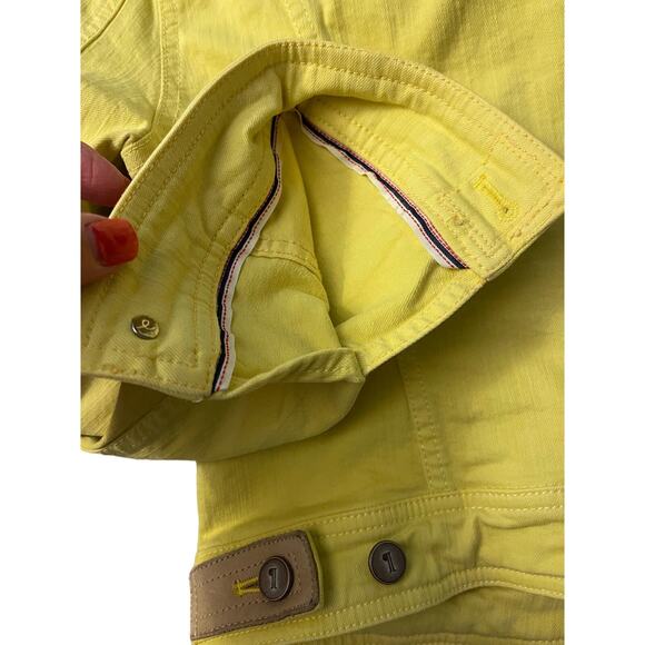 Anthropologie Pilcro‎ and the Letterpress Yellow Denim Jacket Size Large Petite - Picture 6 of 9